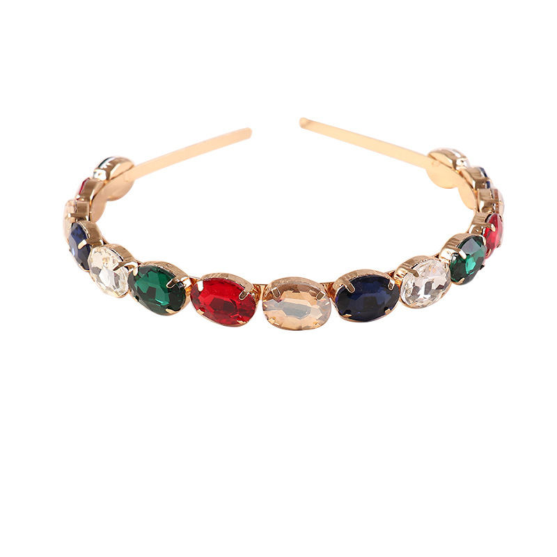 韩版东大门发饰高档巴洛克风超闪镶彩钻细边发箍欧美时尚 