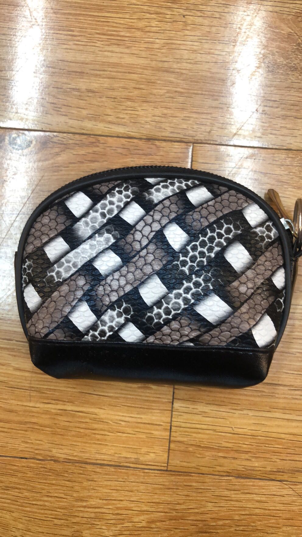 Black Real Sheepskin Soft Practical Men's Coin Bag Key Bag Card Bag details Picture