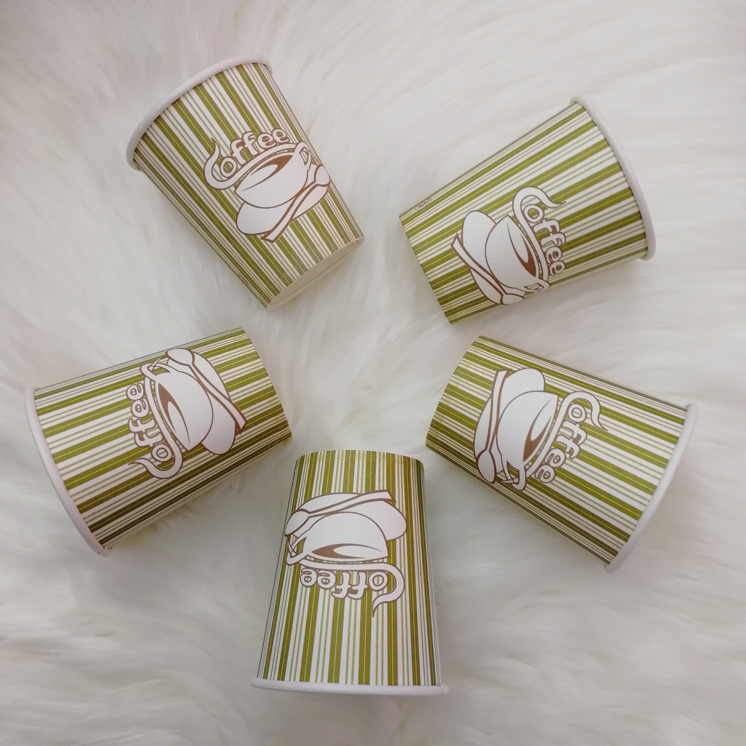 9oz disposable small fresh coffee paper cup, 250ml can be customized logo Office business party party wedding wedding kitchen restaurant paper cup