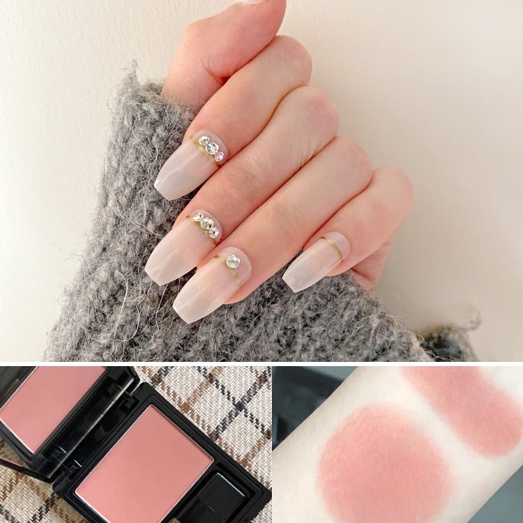 4月新品点钻欧美美甲蜜桃色背胶美甲 假指甲贴片