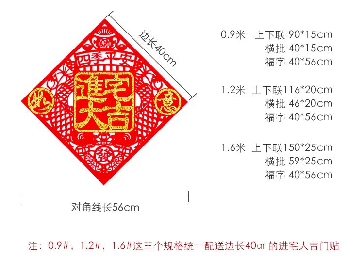 绒布乔迁之喜门对联进宅大吉门贴乔迁新居搬新家对联新房入伙门联详情图12