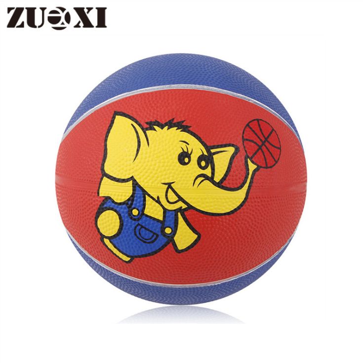 Yiwu Good Goods Children's Basketball No. 3 Rubber Basketball Environmental Cartoon Pattern Wear-Resistant Play Kindergarten Basketball Item Picture