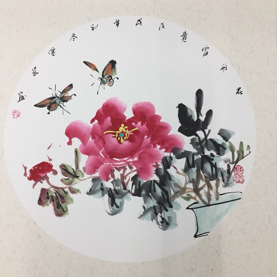 手绘抽象装饰画/装饰画/挂画/玄关画/壁画细节图