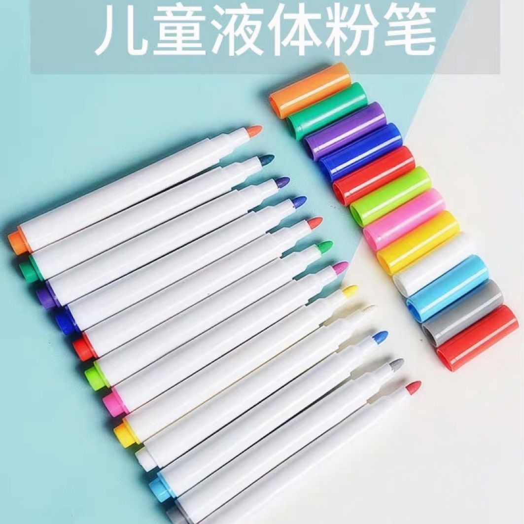 Environmental protection 12 color can be wiped water chalk liquid chalk children painting graffiti PP board small blackboard pen light board thumbnail