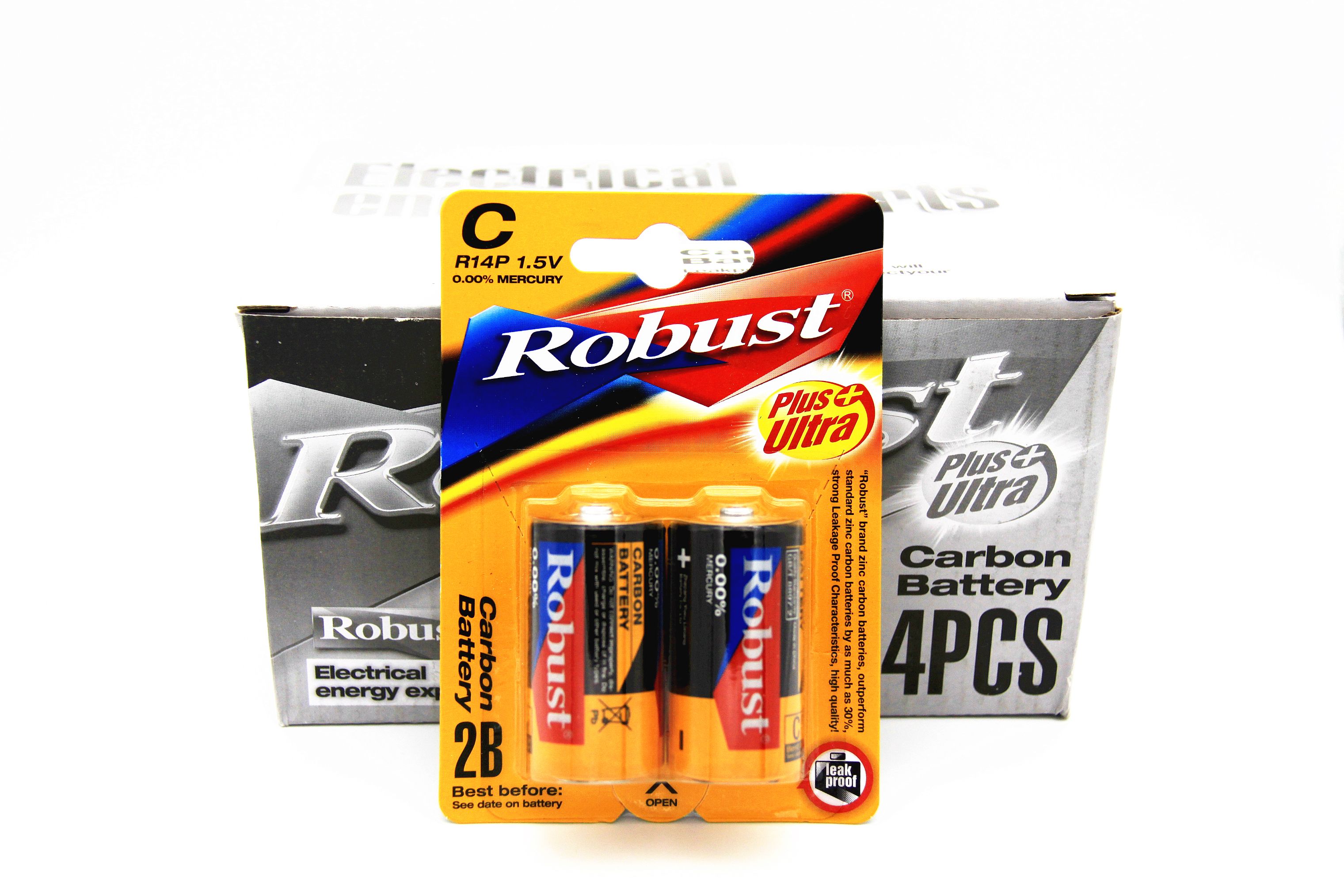 ROBUST 碳性电池1.5V 2B电池R14p 2号火车玩具C型二号干电池批发