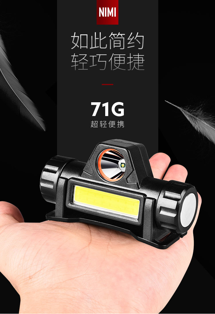 跨境led头灯强光cob头戴式户外夜钓鱼灯磁铁工作灯矿灯防水手电筒详情图12