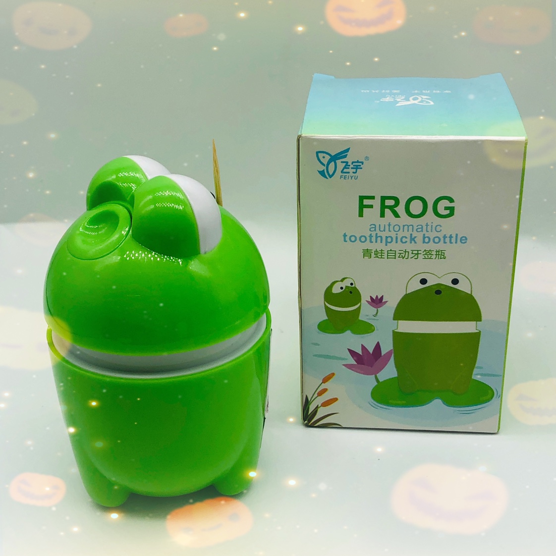 小青蛙自动牙签瓶！满满的可爱造型，自带少量牙签！