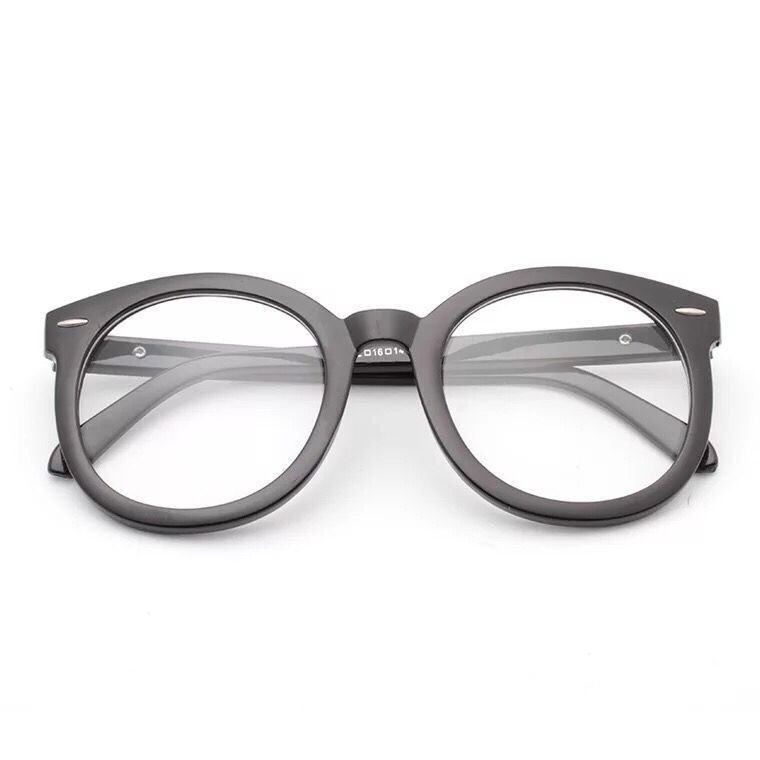 Black thick-framed simple new Korean artistic lazy person's style, flat light myopia glasses frame, big round face for women
