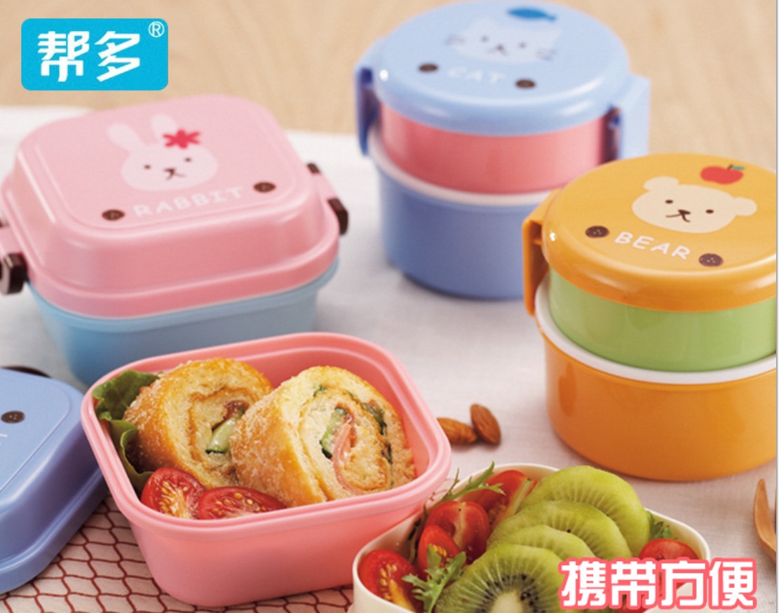 帮多日式卡通儿童餐盒！14X12.3X7.8CM，540ML，支持定做细节图