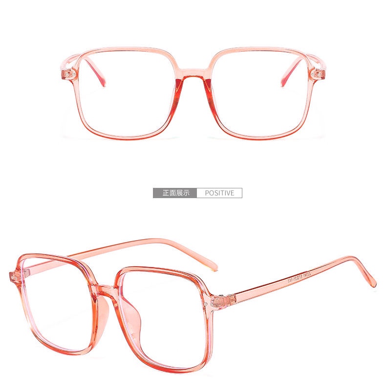 Black thick-framed simple new Korean lazy person's style flat light myopia glasses frame for women with big round faces Application Scenario