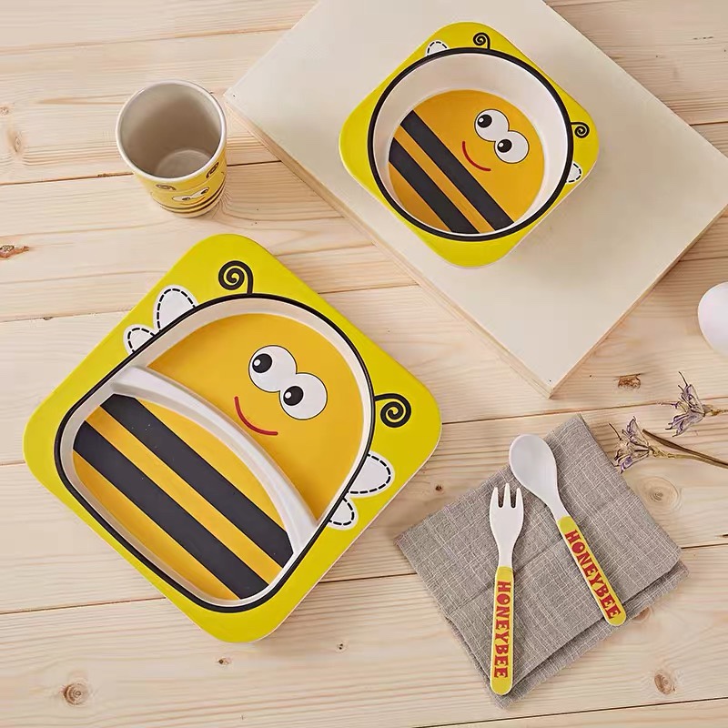 Bamboo Fiber Tableware Five-Piece Set
