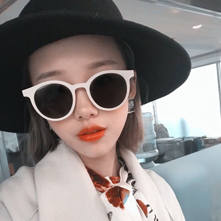 Women's south Korean version of the jiaharajuku small house with a small face web celebrity street photos instagram retro round frame sunglasses slim Specification drawing