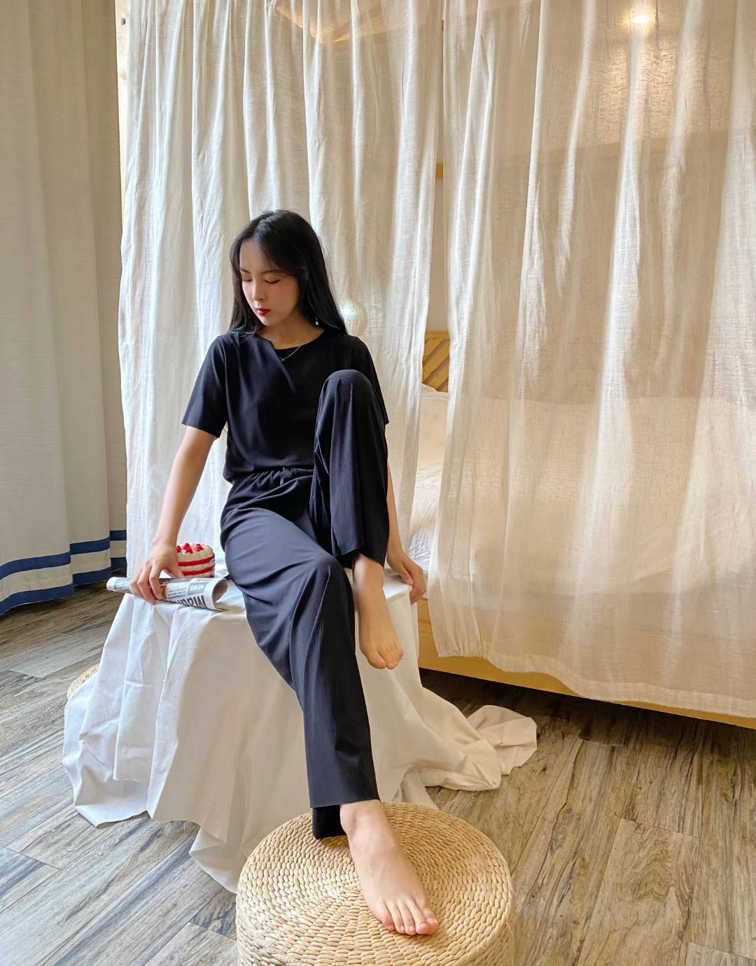 冰蚕丝凉凉套装可家居可外出女神必备详情图9