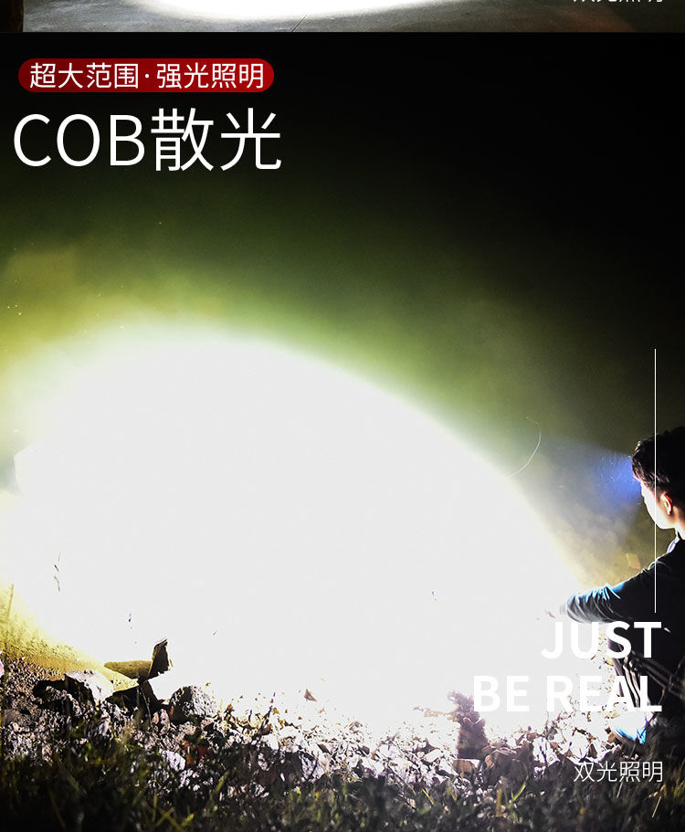 跨境led头灯强光cob头戴式户外夜钓鱼灯磁铁工作灯矿灯防水手电筒详情图7