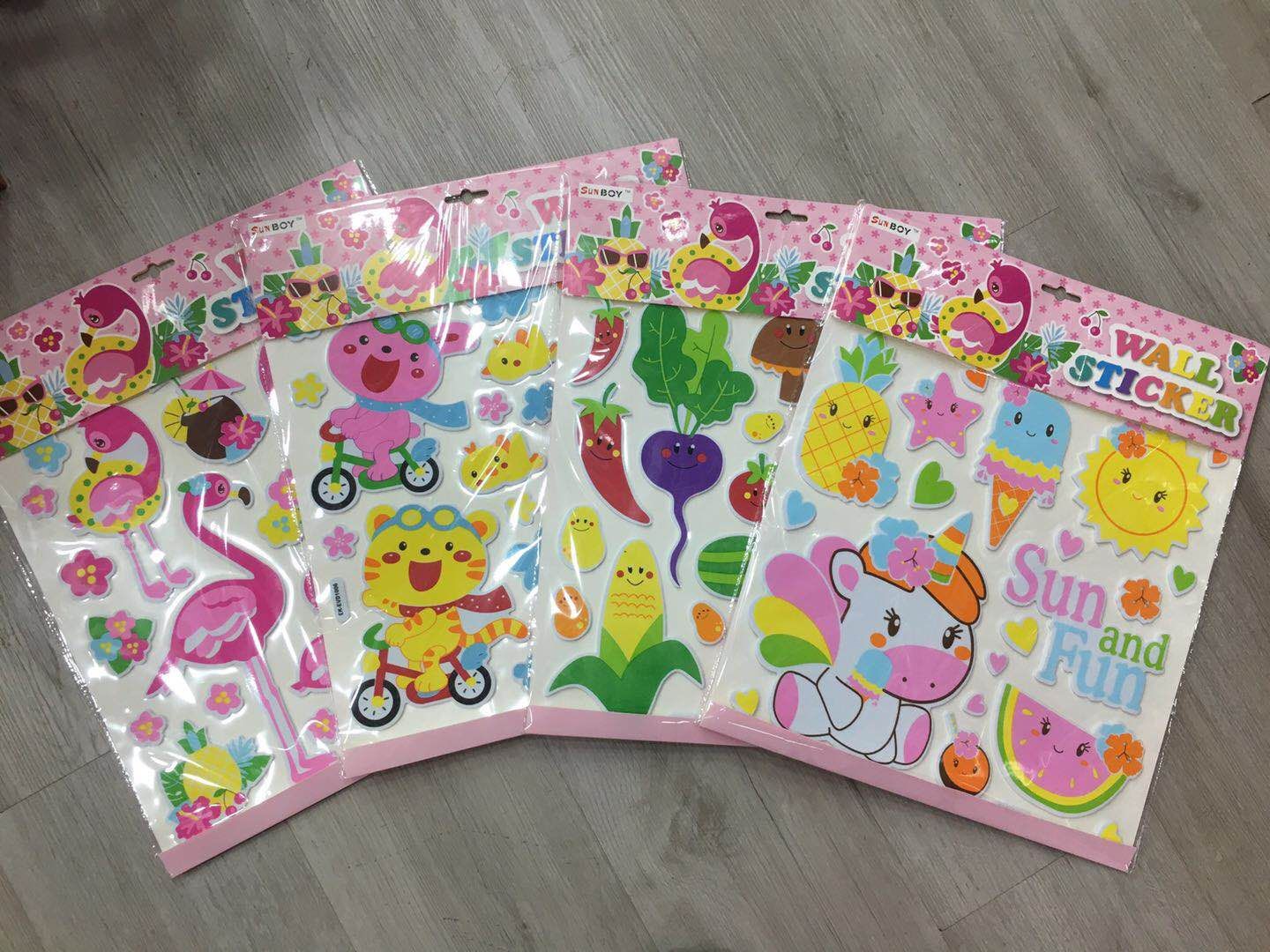 儿童卡通小动物墙贴房间婴儿宝宝贴画背景墙面装饰贴纸自粘       尺寸33cm*33cm图