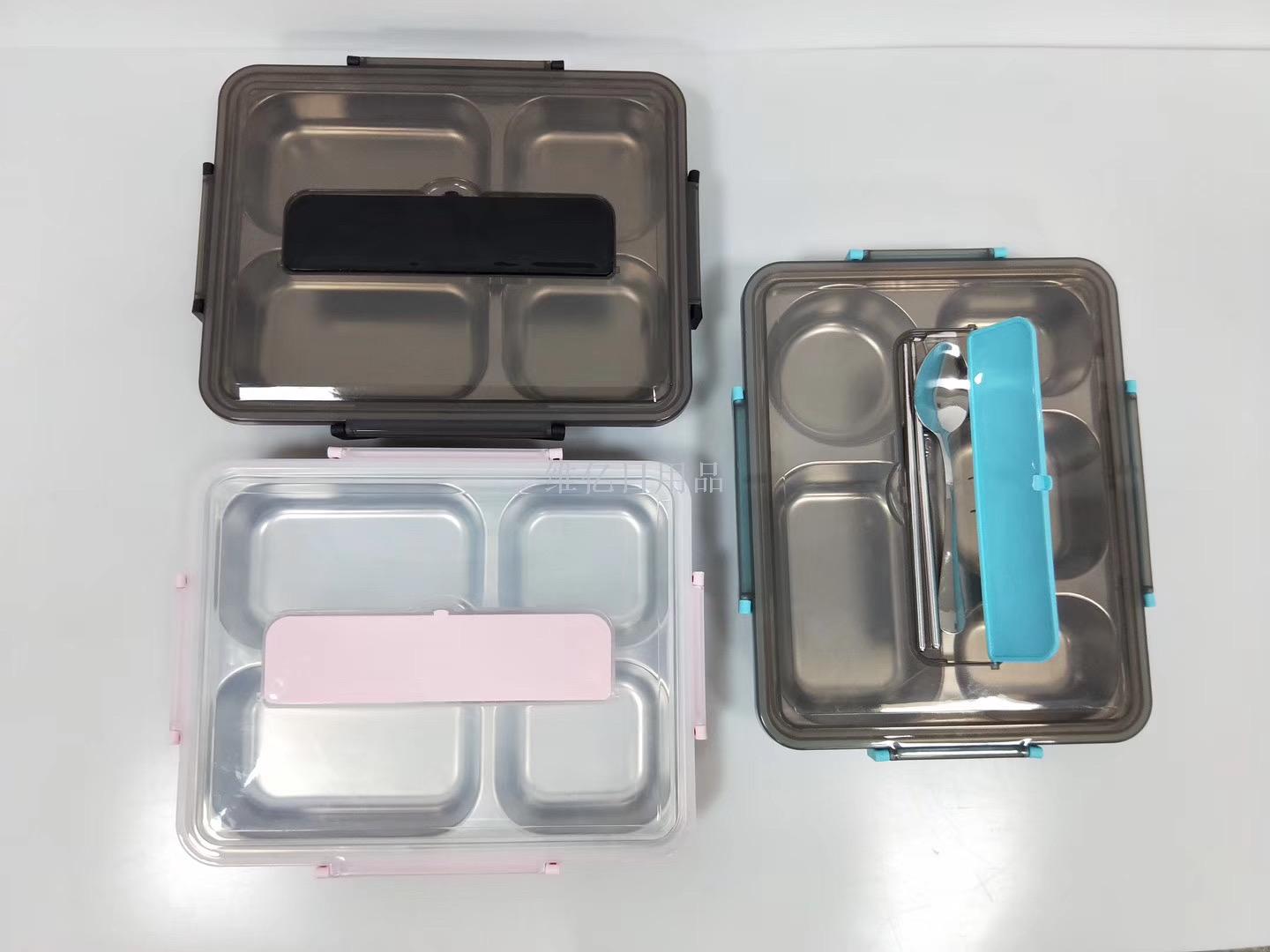 Weiyi 304 stainless steel insulated lunch box, adult lunch box, white-collar lunch box, office fast food box, compartmentalized plates