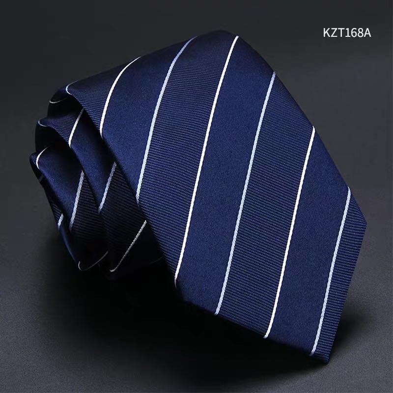 真丝领带男正装商务职业上班学生黑色西装韩版休闲结婚蓝色领带白底实物图