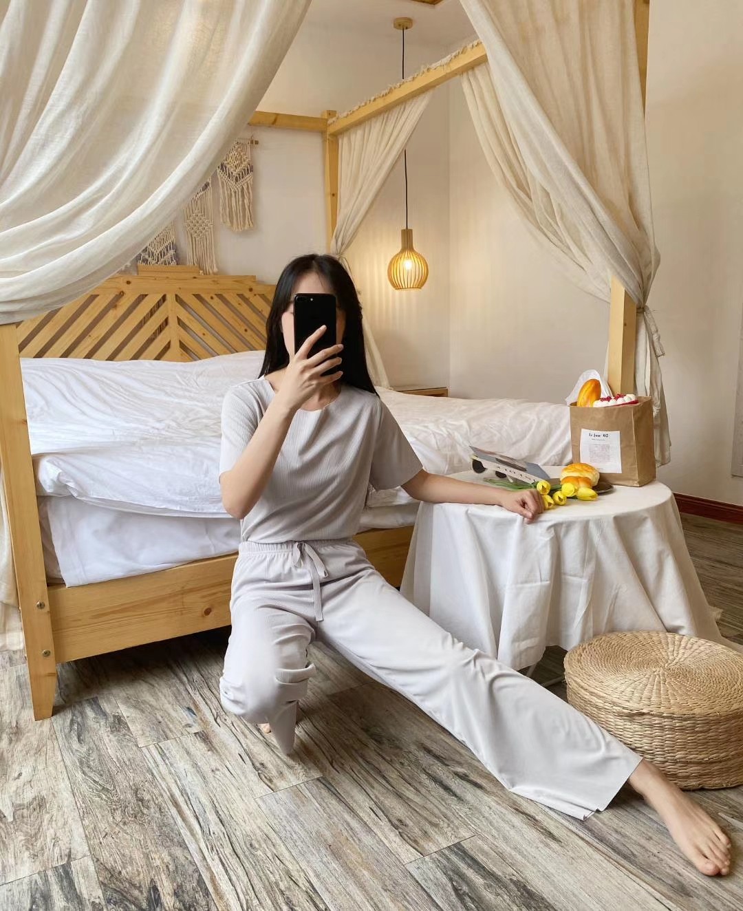 冰蚕丝凉凉套装可家居可外出女神必备详情图7