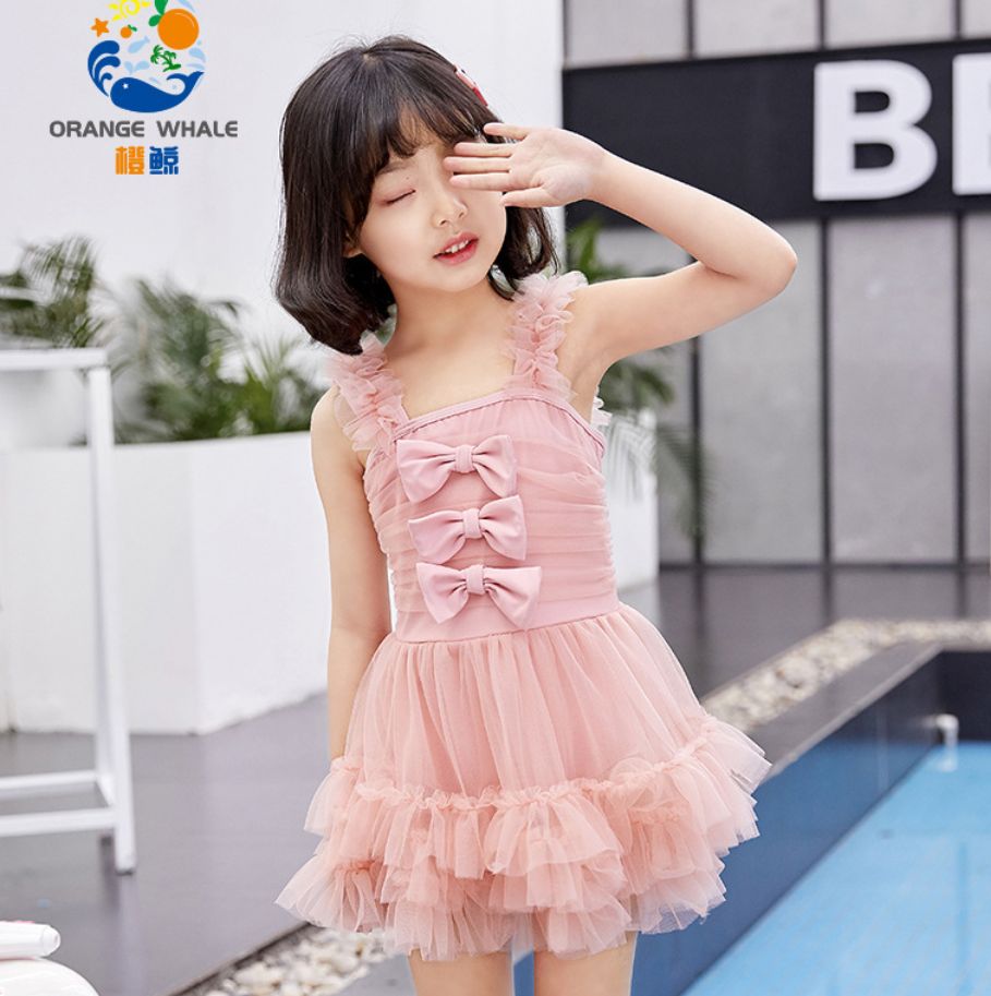 Children's swimsuit Girl girl swimsuit big and small children princess one-piece lovely gauze skirt swimsuit