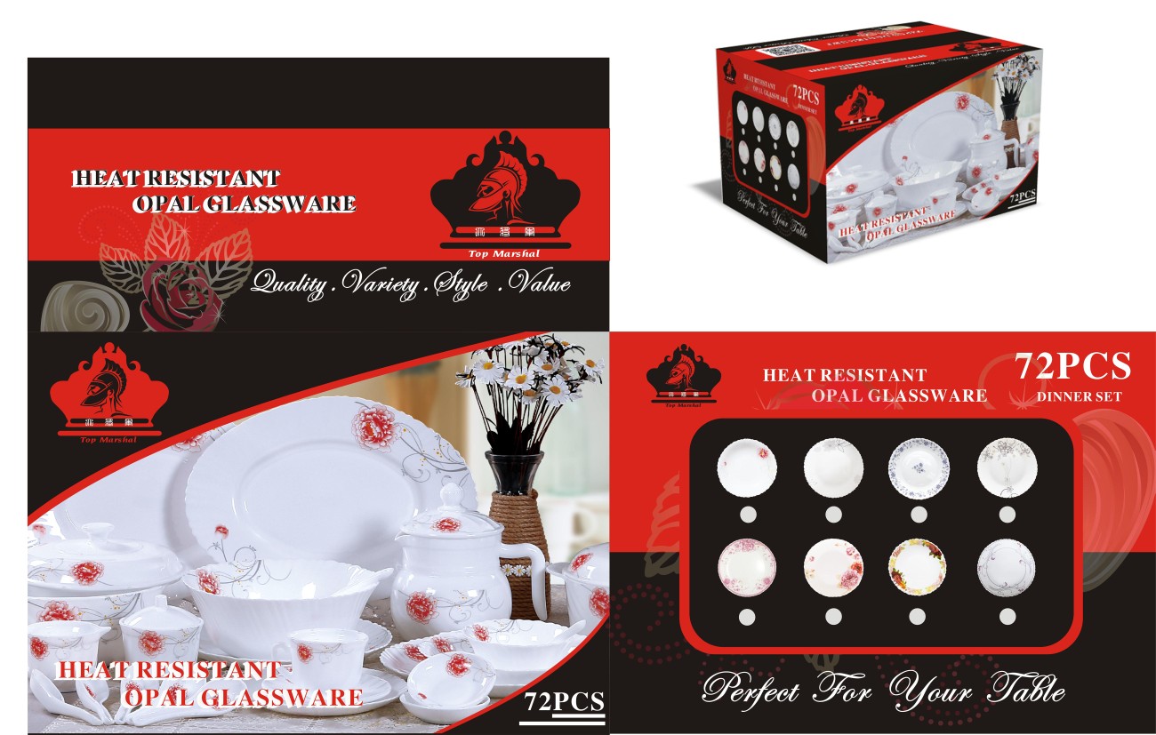 72pcs dinner set Yiwu Good Goods Glassware Set Gift Set - 72-Head Set