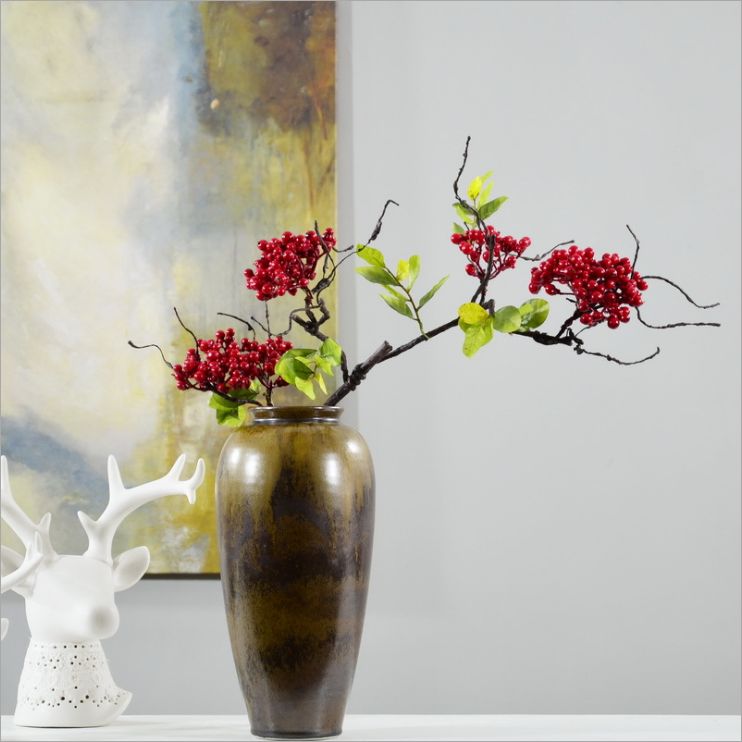 Factory direct sales of artificial flowers, American country home decoration, wholesale of artificial fruits, red berries and wild fruits