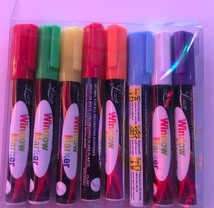 大容量6mm彩色多色荧光笔 液体可擦 LED荧光板专用笔8只盒装
