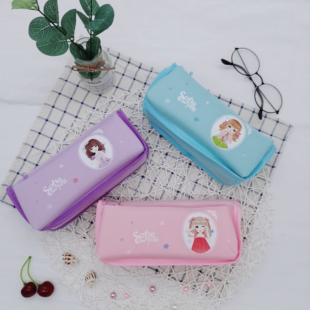 Yiwu Selection know hair new girls double zipper pen bag thumbnail