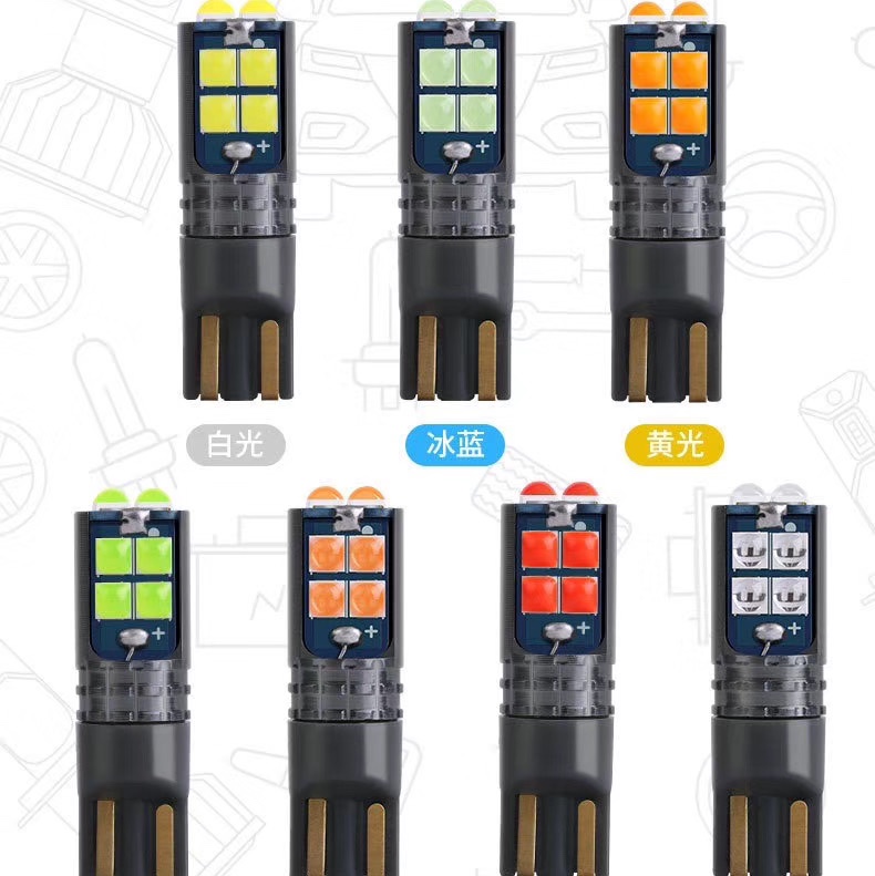      LED车灯 示宽灯 牌照灯高亮LED 12-30V CANBUS T10 3030 10SMD