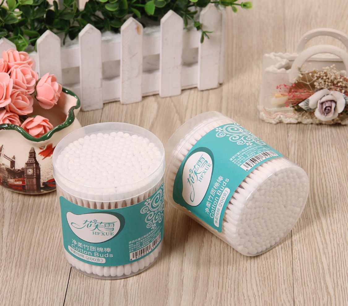 200 one-piece round box bamboo swabs