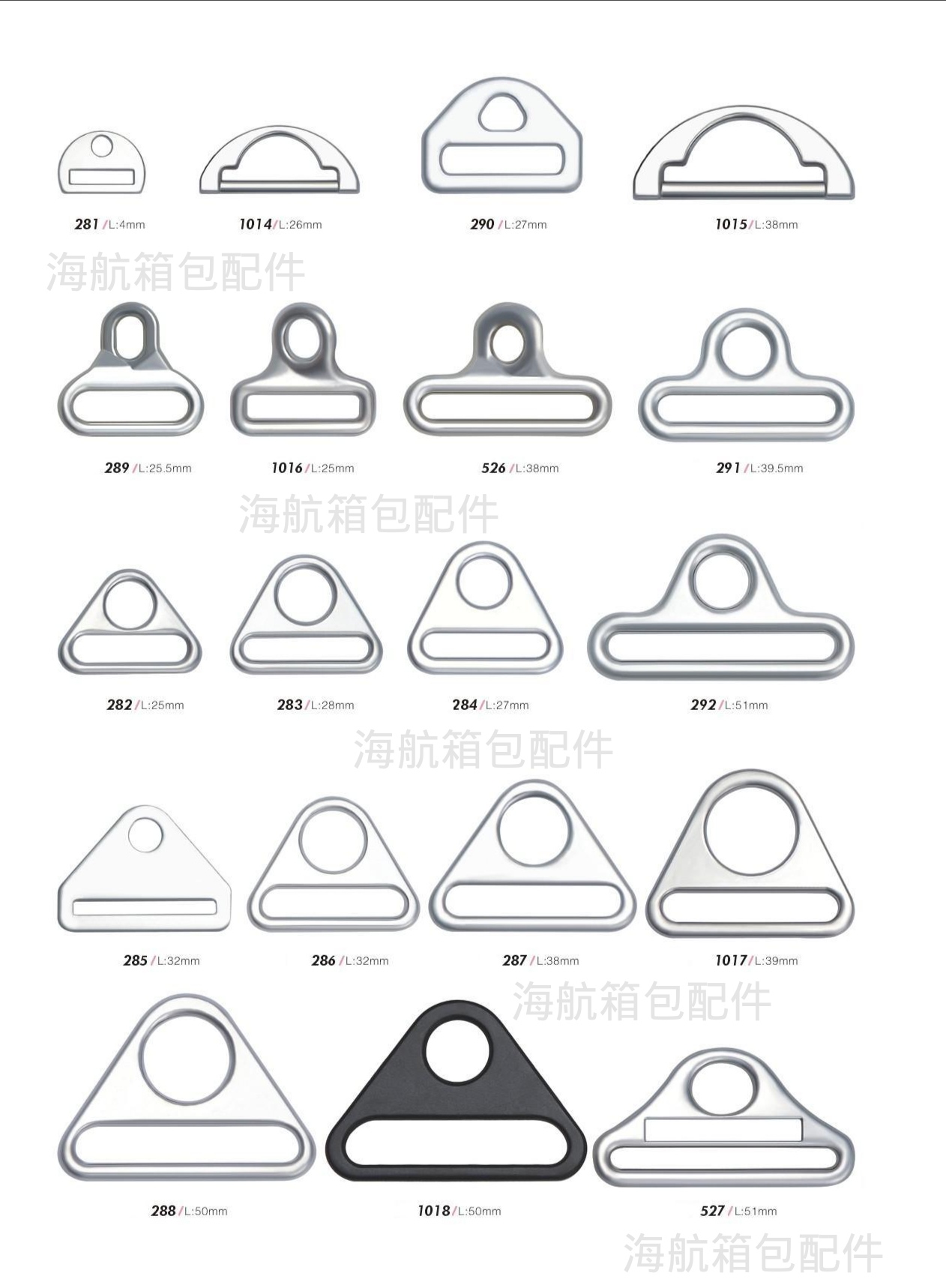 Hna Luggage Accessories Zinc Alloy Triangle Buckle Day Buckle D Buckle Shaped Ring Quality Assurance Factory Direct Sales details Picture