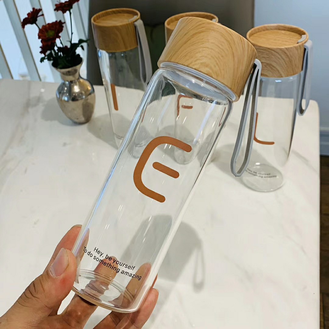 Simple wood-grain glass cup undefined