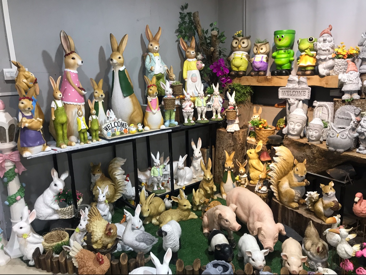 Gardening poses for animal meetings full figure