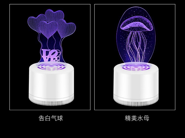 创意3D灭蚊灯usb饰品灯LED家用灭蚊器 孕妇婴儿无辐射驱蚊捕图