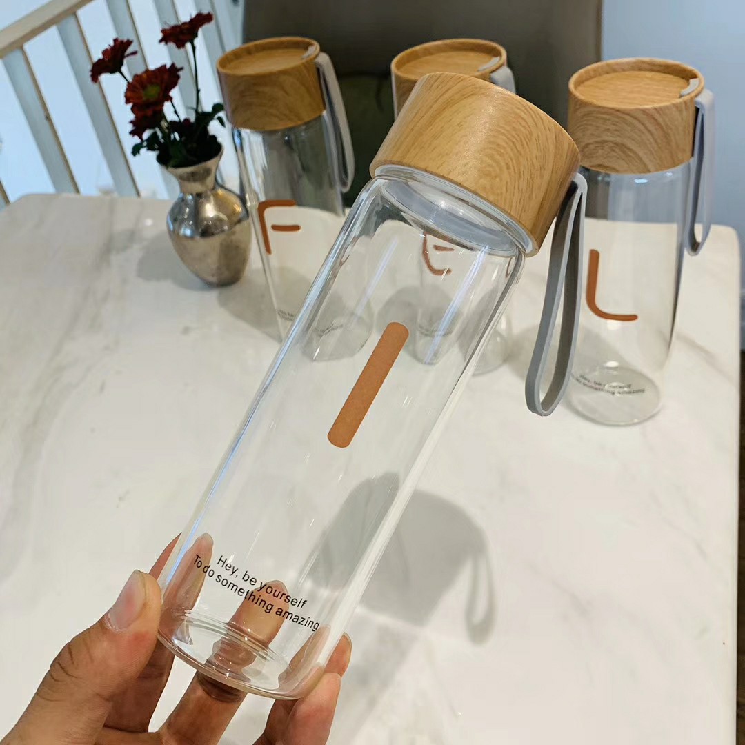 Simple wood-grain glass cup undefined