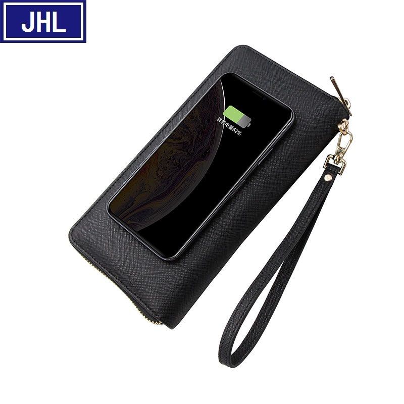 新款无线充电宝 手拿钱包自带线拉链皮夹移动电源 定制企业logo图