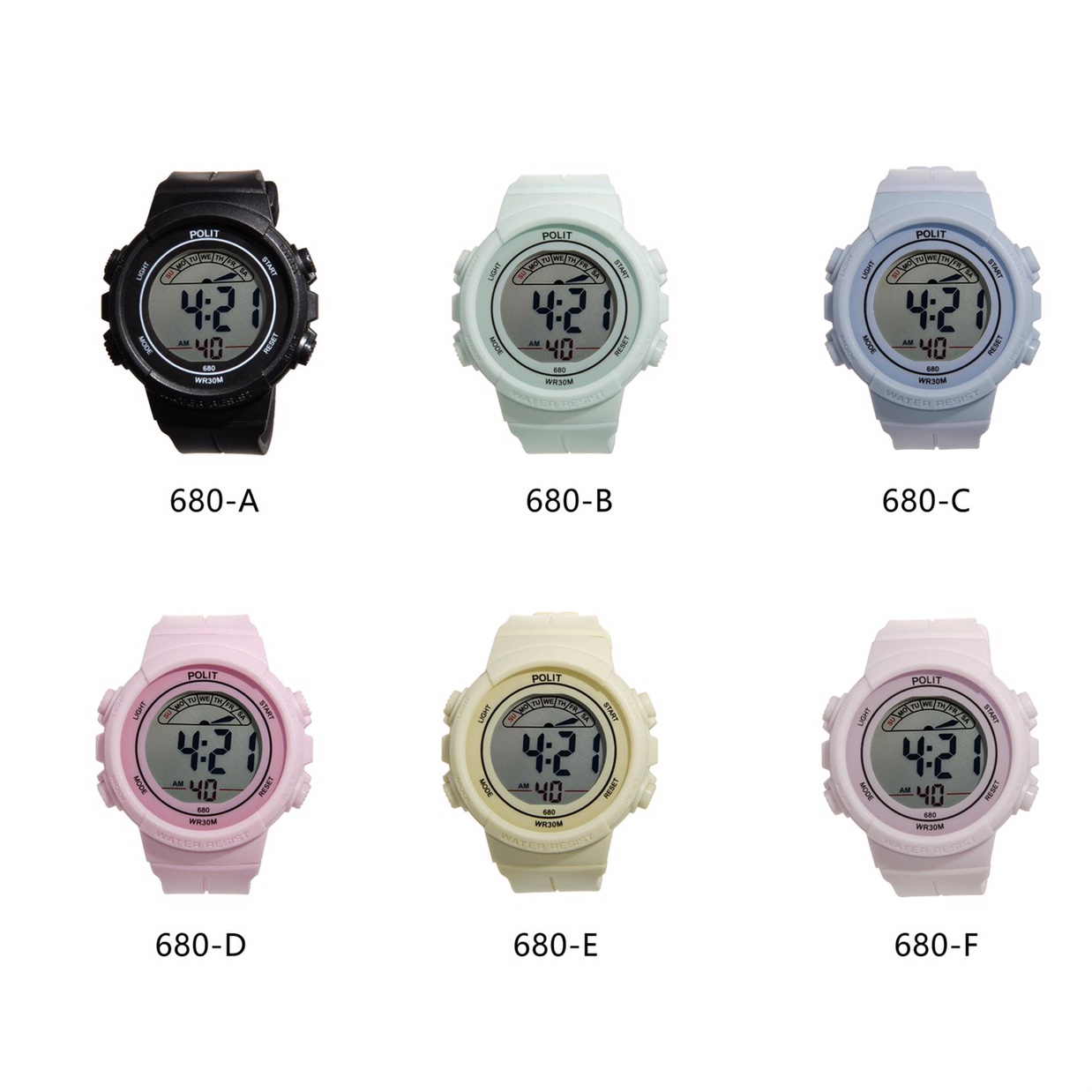 680 Jump Type Waterproof Electronic Watch For Students