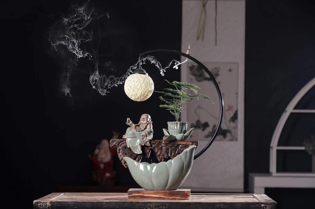 陶瓷木艺铁艺雾化蓝牙流水禅意精品