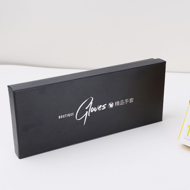 精美手套盒，单双装，黑色烫银