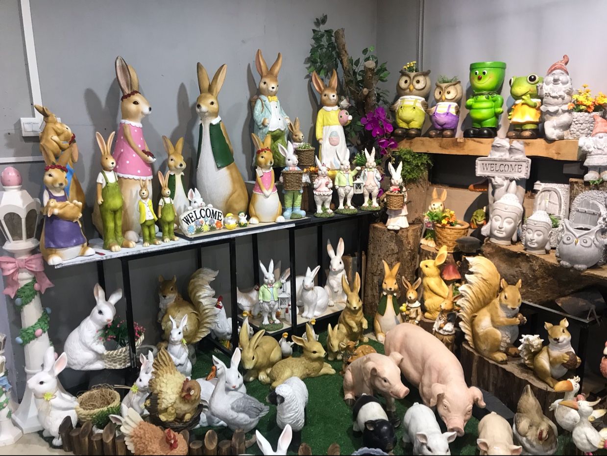 Gardening poses for animal meetings undefined