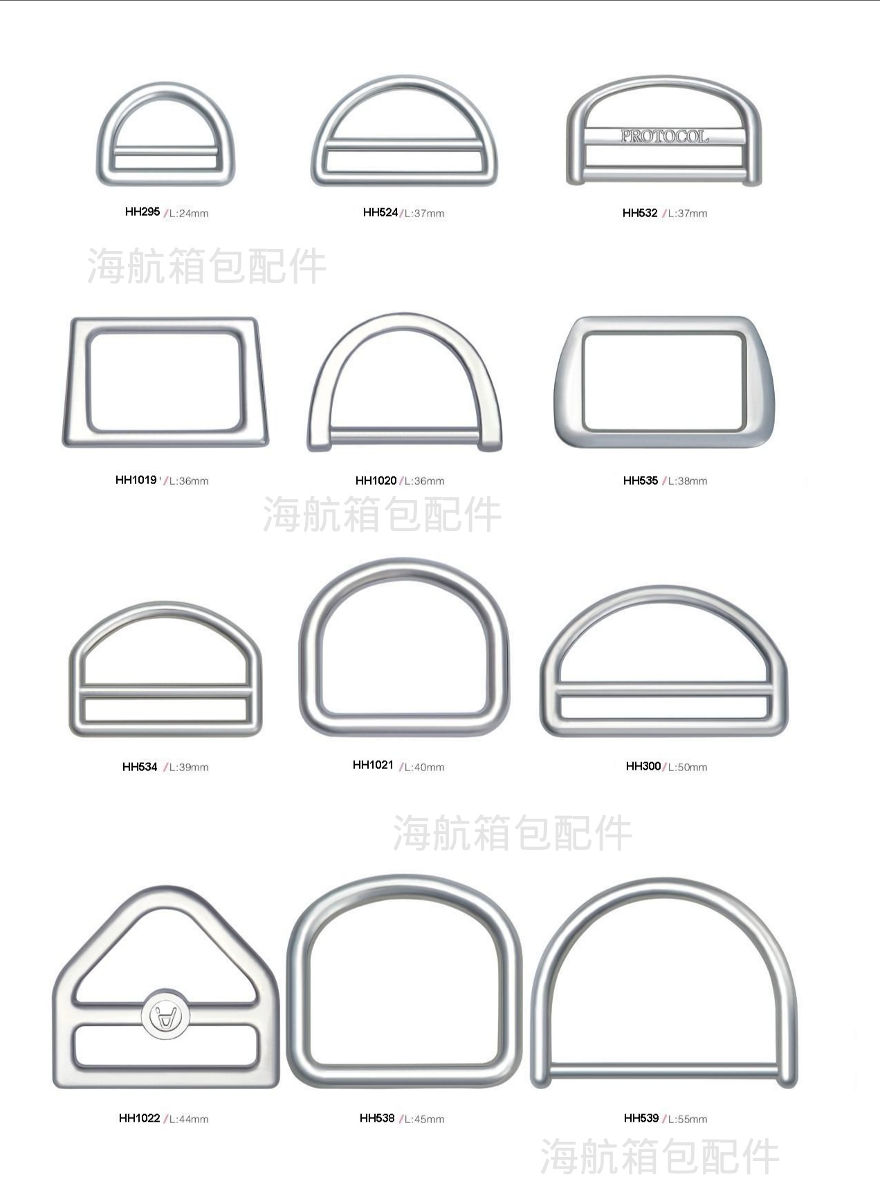 Hna Luggage Accessories Zinc Alloy Triangle Buckle Day Buckle D Buckle Shaped Ring Quality Assurance Factory Direct Sales undefined
