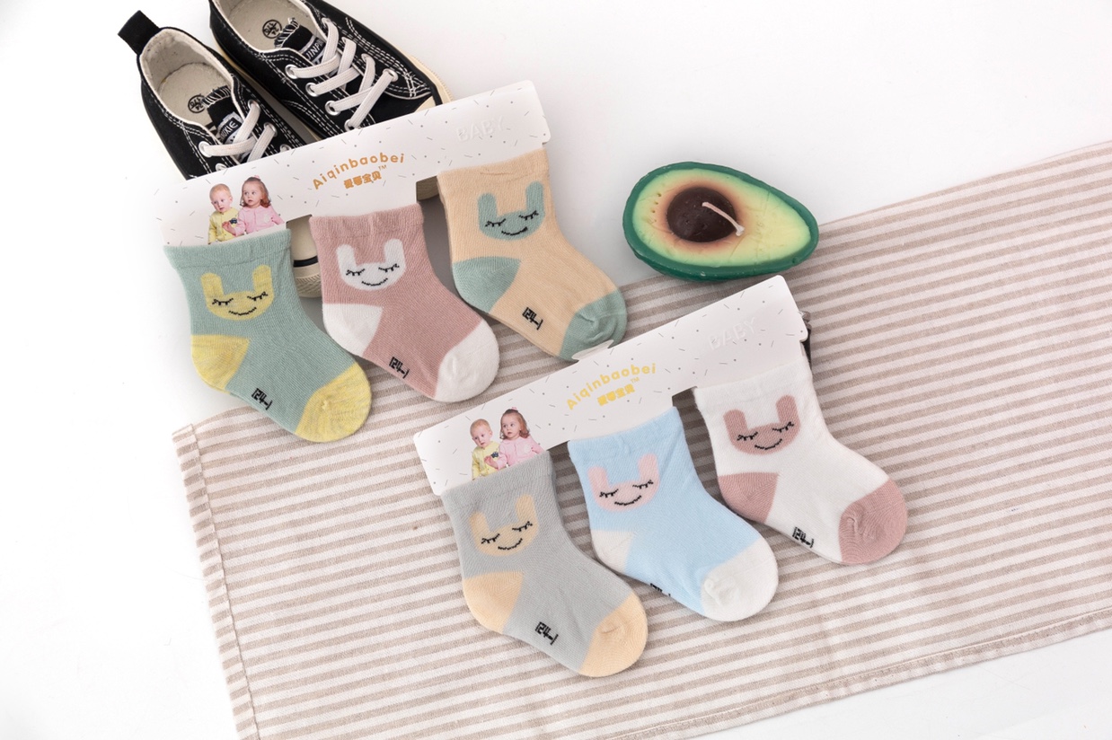 Aegean baby socks, summer style, babies born between 0 and 6 months old, with 6 colors.