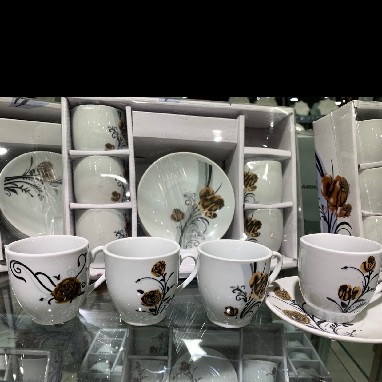 6杯6碟小红茶杯碟套装