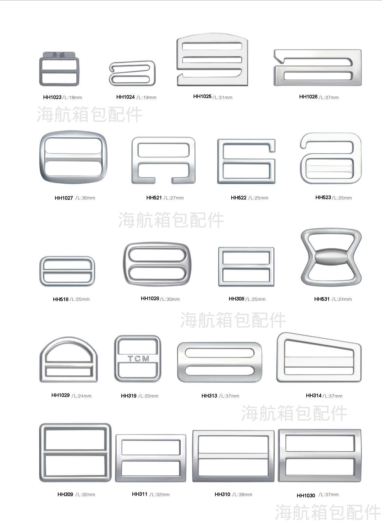 Hna Luggage Accessories Zinc Alloy Triangle Buckle Day Buckle D Buckle Shaped Ring Quality Assurance Factory Direct Sales undefined