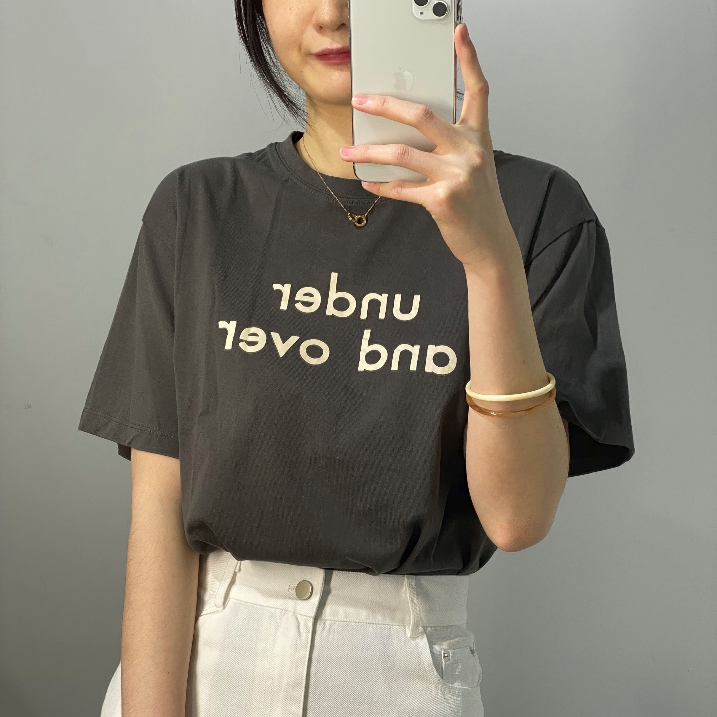 韩版女2020新款夏日简单休闲字母T 清爽简约