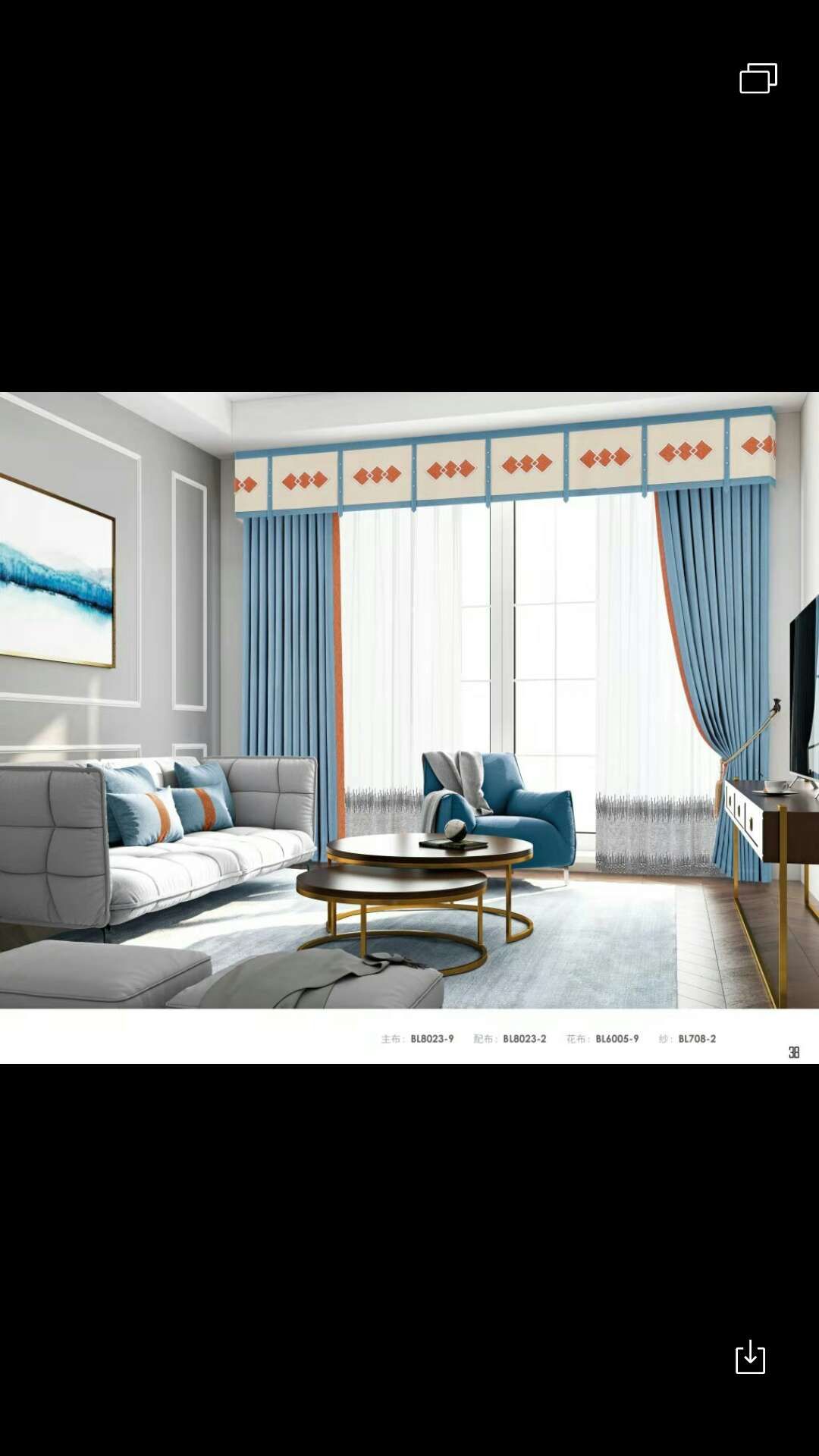 Fully blackout twill modern Chinese-style high-end curtains Item Picture