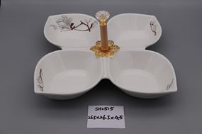 陶瓷贴花格盘带串红花厂家直销当季新品可批发高质量高颜值