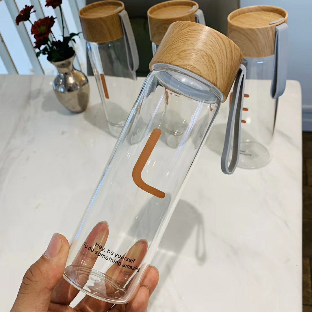Simple wood-grain glass cup undefined