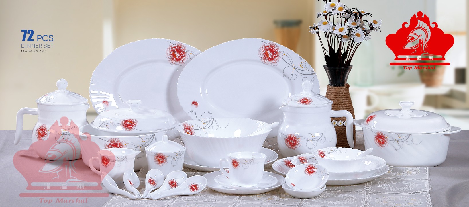 72pcs dinner set Yiwu Good Goods Glassware Set Gift Set - 72-Head Set details Picture