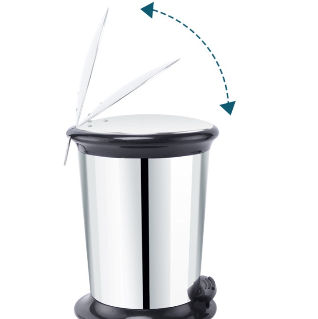 Creative stainless steel trash can, circular trash can for household living room details Picture