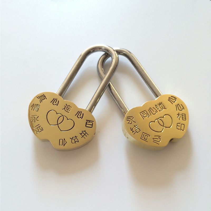 【 Fangyuan Lock Industry 】50mm heart-shaped lock, tourist attraction wish lock, Love lock Specification image